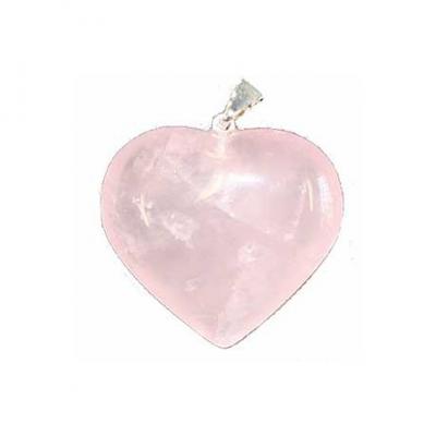 Pendentif Coeur Quartz Rose 20 mm