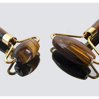Rouleau massage Oeil de Tigre pour visage et corps